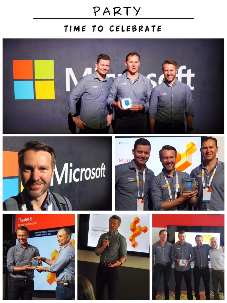 Microsoft app award winners 2019 OnePlaceMail. Cameron Dwyer, James Fox, Colin Wood